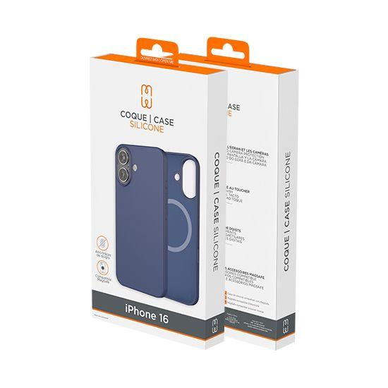 Coque silicone MagSafe iPhone 16 - Bleu-3